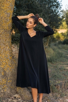 Robe fluide noire sale